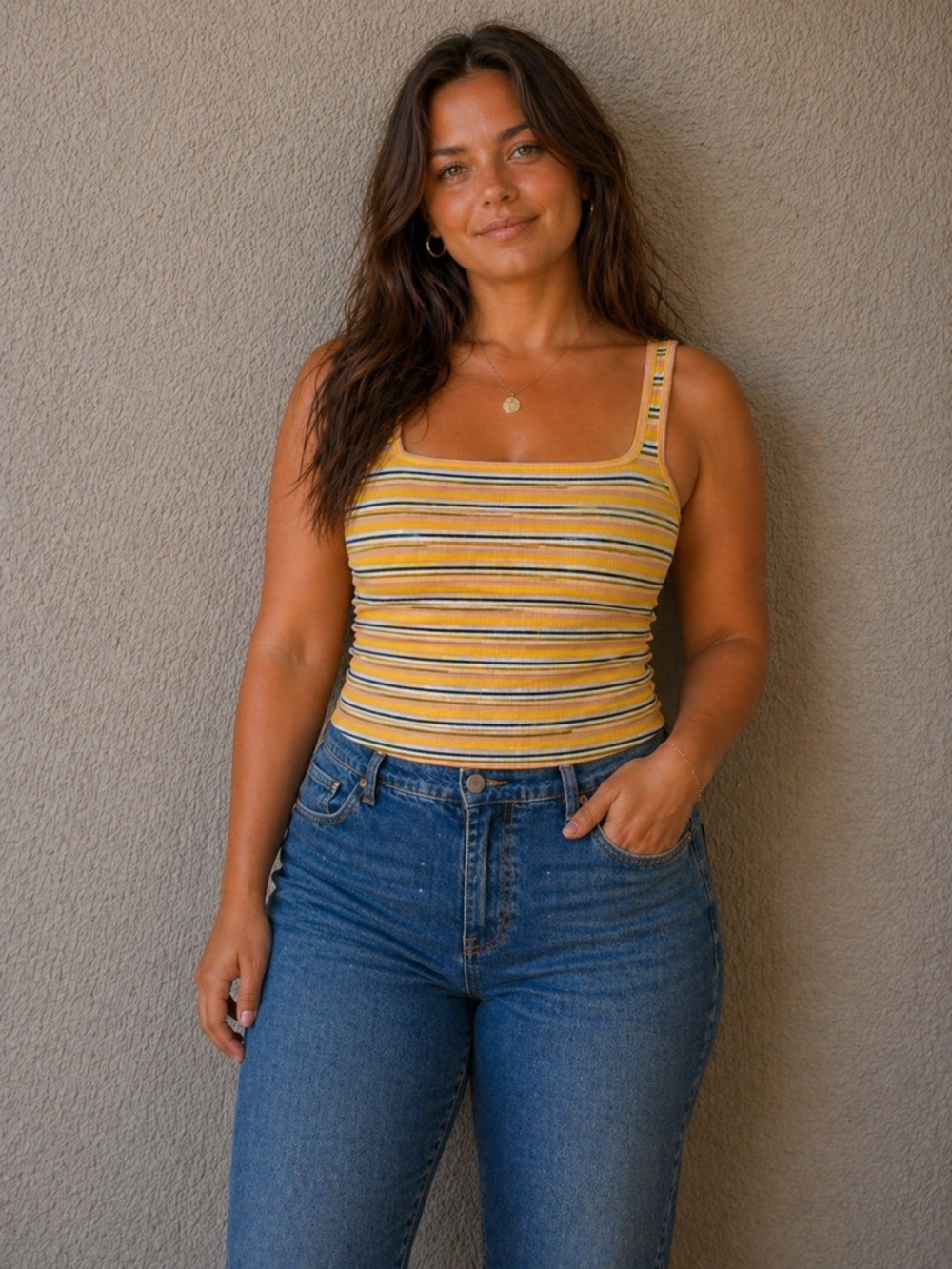 NWT Oliveaceous Anthropologie Striped Rib Knit Top Large